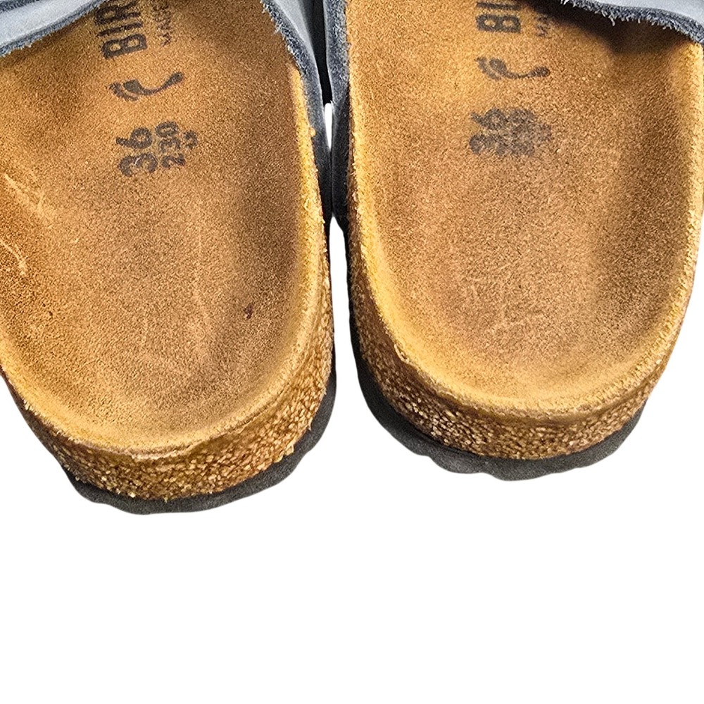 Birkenstock Franca Sandals Blue White Leather Buckle Slide Womens 36 EU 5 US - Picture 7 of 16